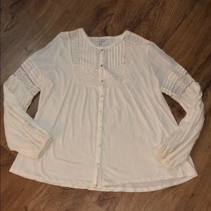 Lucky brand pleated blouse in natural color